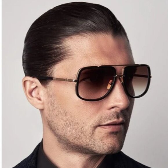 NEW  DITA SUNGLASSES GOLD BLACK AVIATOR MEN EYEWEAR DITA - Picture 3 of 4